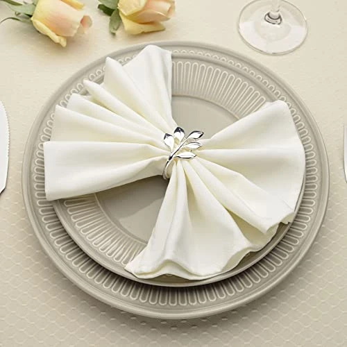 Fall Napkin Rings Set Of 4 - Easter Napkin Rings Silver Leaf Napkin Rings For Casual Place Settings, Holiday Family Dinner, Wedding 2 Fall Napkin Rings Set Of 4 - Easter Napkin Rings Silver Leaf Napkin Rings For Casual Place Settings, Holiday Family Dinner, Wedding - Image 2