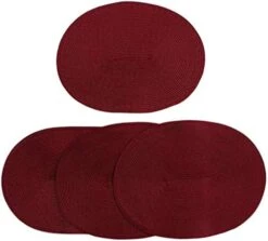 London Woven Spiral Table Placemats 16.9 X 13 Inches Oval Set Of 4 Non-Slip Dining Red -Generic Furniture Shop 41yJpjAg4mL. AC