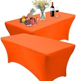 1 Pack 4FT Rectangular Spandex Table Cover Four-Way Tight Fitted Stretch Tablecloth Table Cloth For Outdoor Party DJ Tradeshow Banquet Vendor Wedding Celebration (1PC 4FT, Black) -Generic Furniture Shop 41yl dzhttL. AC