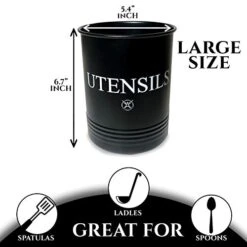 Utensil Holder Large Crocks Kitchen (black) -Generic Furniture Shop 41zLg6ZzyxL