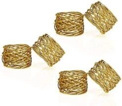 Handmade Round Mesh Napkin Rings Holder For Dinning Table Parties Everyday (Gold, Pack Of 8) -Generic Furniture Shop 51 7c9MVKL. AC