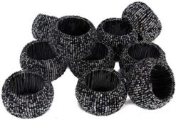 Sequin Beaded Napkin Rings Set, Handmade, Set Of 12, Beaded Napkin Holders, Hand Made By Skilled Artisans - Perfect For Parties, Any Events, Regular Home Use, Family Dinners, Holidays- Red Multi -Generic Furniture Shop 51 A1PFKgWL. AC 1