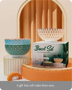 Salad Pho Soup Bowls Set For Eating, 55oz Lareina Extra Large Stackable Ramen Pasta Ceramic Serving Bowls, Big Round Microwavable Porcelain Bowls For Kitchen, Ideal Housewarming Gift -Generic Furniture Shop 5109AnvMeWL