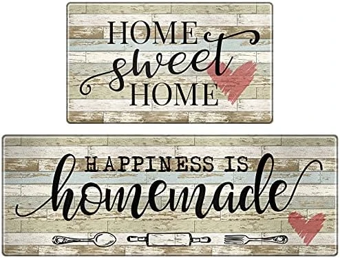 Kitchen Mat Set Of 2, Kitchen Rugs Anti-Fatigue Non-Slip Kitchen Floor Mats Waterproof Standing Mat With Sayings, Warming Gifts For Kitchen Decor, 17"x 30"+17"x 47" 5 Kitchen Mat Set Of 2, Kitchen Rugs Anti-Fatigue Non-Slip Kitchen Floor Mats Waterproof Standing Mat With Sayings, Warming Gifts For Kitchen Decor, 17"x 30"+17"x 47" - Image 5
