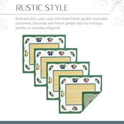 Ch Garden Cotton Fabric Reversible Placemat (Set Of 4), 14"x21", Multi, 4 Count -Generic Furniture Shop 510QCx2cSzL