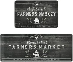 Farmhouse Anti Fatigue Kitchen Rug And Mats 2 Pieces PVC Leather Heavy Duty Standing Mats For Kitchen Sink Office Standing Desk Rug Wipe Clean -Generic Furniture Shop 510U7IIcTL. AC