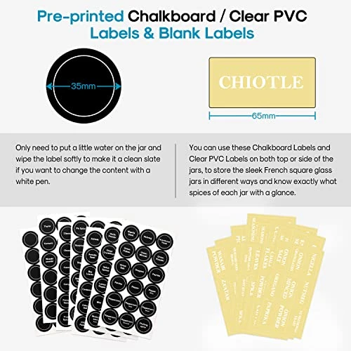 14 Pcs Glass Spice Jars With Spice Labels - 4oz Empty Square Spice Bottles - Shaker Lids And Airtight Metal Caps - Chalk Marker And Silicone Collapsible Funnel Included 2 14 Pcs Glass Spice Jars With Spice Labels - 4oz Empty Square Spice Bottles - Shaker Lids And Airtight Metal Caps - Chalk Marker And Silicone Collapsible Funnel Included - Image 2