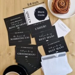 13 Pack Will You Be My Groomsman, Best Man Proposal Card Set Including Officiant Proposal Card, Will You Be My Ring Bearer, Will You Be Our Usher Card - Groomsmen Proposal Cards Set To Complement Will You Be My Bridesmaid Cards (Groom Notecards) -Generic Furniture Shop 510tX9Jwg2L