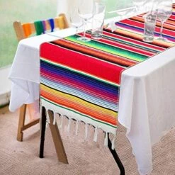 Mexican Serape Blanket Tablecloth 59 X 84 Inch For Mexican Wedding Party Decorations Outdoor Picnics Dining Table, Large Square Cotton Table Cloth -Generic Furniture Shop 5112voKAqL. AC
