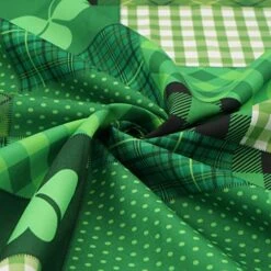 St. Patrick’s Day Tablecloth, Green Lucky Shamrock Table Cloth, Buffalo Plaid Checkered Tablecloths, Four Leaf Clovers Waterproof Tablecloth Rectangle For Dinner Party Decoration, 60 X 84 Inch -Generic Furniture Shop 5114WqCZwgL