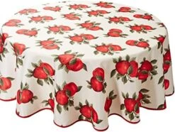 Classic Euro Apples Tablecloth With Large Apples Design, 60" X 84" 13 Classic Euro Apples Tablecloth With Large Apples Design, 60" X 84" -Generic Furniture Shop 511HMLSD63L. AC