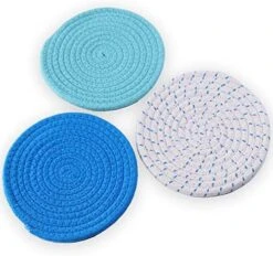 100% Cotton Thread Weave Potholders And Trivets - Stylish Coasters, Hot Pads, Hot Mats, Spoon Rest (Set Of 3) - 7 Inch Diameter Placemats - Perfect For Cooking And Baking By Diameter (Purple) -Generic Furniture Shop 511S2mwk4L. AC