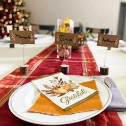 30 Pcs Rustic Wood Place Card Holders With Swirl Wire Wooden Bark Memo Holder Stand Card Photo Picture Note Clip Holders 5.8" And Kraft Place Cards Bulk For Wedding Party Table Number Name Sign -Generic Furniture Shop 511ZcjpKzbL