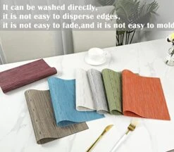 Placemats Set Of 4 Washable Heat-Resistant Non Slip Braided Table Mats Woven PVC Vinyl Kitchen Dining Patio Table Place Mats For Dinner Parties BBQs Indoor And Ourdoor Use.18"x12"(Bamboo-Beige) 19 Placemats Set Of 4 Washable Heat-Resistant Non Slip Braided Table Mats Woven PVC Vinyl Kitchen Dining Patio Table Place Mats For Dinner Parties BBQs Indoor And Ourdoor Use.18"x12"(Bamboo-Beige) -Generic Furniture Shop 512Nyc9OWwL