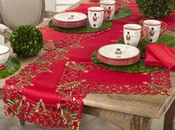 Pandora Collection Holiday Christmas Tree Tablecloth - 2 Colors (Red, 16"x68" Table Runner) -Generic Furniture Shop 512QA1jOSyL