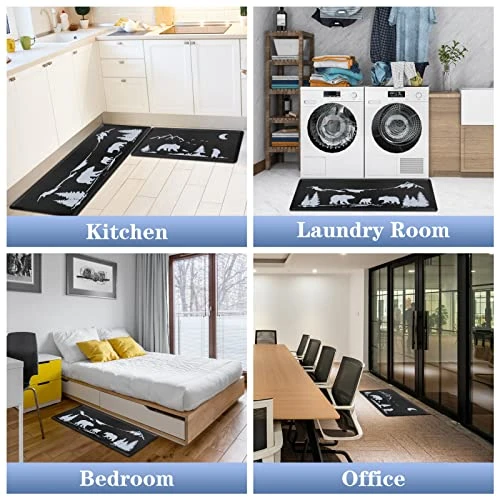 Hoikwo 2 Pcs Home Kitchen Decor Bear Rugs And Mats For Floor, Apartment Essentials, 0.47inch Thick Cushioned Anti Fatigue Mats Winter Kitchen Floor Mat For Sink, Laundry, Office 6 Hoikwo 2 Pcs Home Kitchen Decor Bear Rugs And Mats For Floor, Apartment Essentials, 0.47inch Thick Cushioned Anti Fatigue Mats Winter Kitchen Floor Mat For Sink, Laundry, Office - Image 6