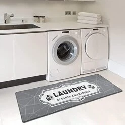 Runner Rug, 17"x59" Laundry Room Rug Memory Foam Cushioned Laundry Rugs And Mats PVC Water Proof Carpet No-Slip Anti Fatigue Floor Mat For Laundry Room,Kitchen（Black） -Generic Furniture Shop 513VpdllPlL. AC
