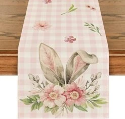 Buffalo Plaid Bunny Rabbit Ears Flower Easter Placemats For Dining Table, 12 X 18 Inch Spring Summer Seasonal Holiday Rustic Vintage Washable Table Mats Set Of 4 -Generic Furniture Shop 513WE7nRB6L. AC 1