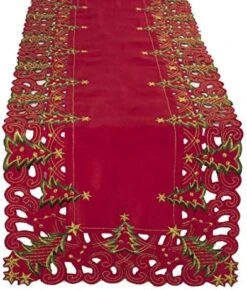 Pandora Collection Holiday Christmas Tree Tablecloth - 2 Colors (Red, 16"x68" Table Runner) -Generic Furniture Shop 513Wj fBIVL. AC