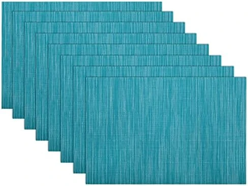 Placemats Set Of 6 Woven Vinyl Place Mats For Dining Table Wipe Clean Stain Resistant Table Mats (6, Teal Blue) 9 Placemats Set Of 6 Woven Vinyl Place Mats For Dining Table Wipe Clean Stain Resistant Table Mats (6, Teal Blue) - Image 9