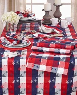 Checkered Stardom Collection Traditional Plaid 70 X 70 Inch Tablecloth – Multicolor Table Cover For Banquets, National Holidays, Special Events And Home Décor -Generic Furniture Shop 514C5fl78zL