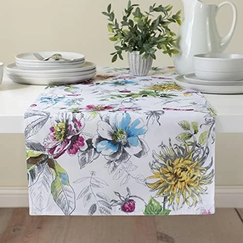 Indoor Outdoor Spillproof Fabric Tablecloth For Spring/Summer/Party/Picnic (Blooming Floral, 60" X 84" Rectangular) 8 Indoor Outdoor Spillproof Fabric Tablecloth For Spring/Summer/Party/Picnic (Blooming Floral, 60" X 84" Rectangular) - Image 8