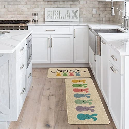 Artoid Mode Happy Easter Rabbits Decorative Kitchen Mats Set Of 2, Home Seasonal Spring Easter Holiday Holiday Party Low-Profile Floor Mat - 17x29 And 17x47 Inch 4 Artoid Mode Happy Easter Rabbits Decorative Kitchen Mats Set Of 2, Home Seasonal Spring Easter Holiday Holiday Party Low-Profile Floor Mat - 17x29 And 17x47 Inch - Image 4