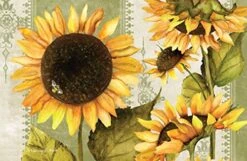 Sunflowers In Bloom 24 Pack Reusable Premium Paper Placemats In Resealable Bag Manufactured In The USA