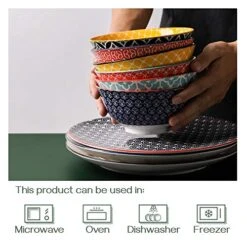 Ceramic Cereal Bowl, Soup Bowls, 23 Ounce Vibrant Color Bowls For Kitchen, Bowls Set For Cereal Soup Rice Pasta Salad Oatmeal, Mothers Day Gifts, Dishwasher & Microwave Safe, Set Of 6 -Generic Furniture Shop 515h5Kol8sL