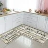 Kitchen Mat Set Of 2, Kitchen Rugs Anti-Fatigue Non-Slip Kitchen Floor Mats Waterproof Standing Mat With Sayings, Warming Gifts For Kitchen Decor, 17"x 30"+17"x 47"