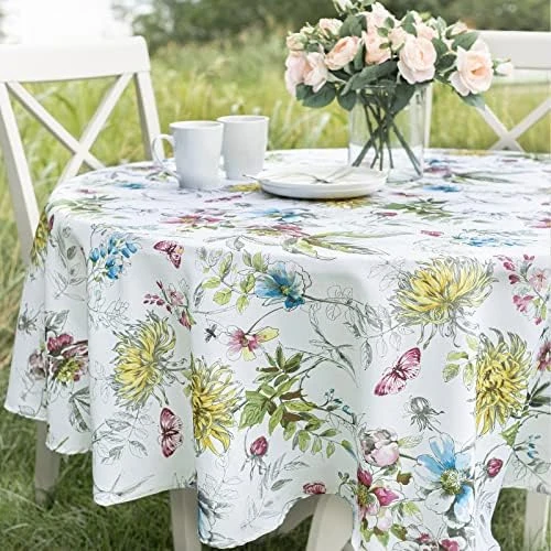 Indoor Outdoor Spillproof Fabric Tablecloth For Spring/Summer/Party/Picnic (Blooming Floral, 60" X 84" Rectangular) 13 Indoor Outdoor Spillproof Fabric Tablecloth For Spring/Summer/Party/Picnic (Blooming Floral, 60" X 84" Rectangular) - Image 13