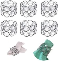 Set Of 6 Crystal Beads Napkin Rings Handcraft Sparkly Elegant Napkin Holders For Wedding Party Dinner Table Decor (Silver Tone) 11 Set Of 6 Crystal Beads Napkin Rings Handcraft Sparkly Elegant Napkin Holders For Wedding Party Dinner Table Decor (Silver Tone) -Generic Furniture Shop 5167XsEAgL. AC