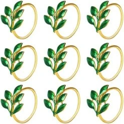 Set Of 20 Leaf Napkin Rings Metal Gold Napkin Holder Table Napkin Rings For Dinning Table Parties Everyday (Ye Zi-Gold 20) -Generic Furniture Shop 516RZrPaq L. AC