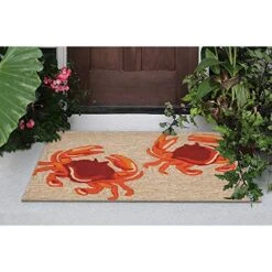 Liora Manne Frontporch Indoor Outdoor Rug - Novelty Design, Hand Hooked, Weather Resistant, UV Stabilized, Foyers, Porches, Patios & Decks, Crabs Natural, 1'8" X 2' 6" 5 Liora Manne Frontporch Indoor Outdoor Rug - Novelty Design, Hand Hooked, Weather Resistant, UV Stabilized, Foyers, Porches, Patios & Decks, Crabs Natural, 1'8" X 2' 6" -Generic Furniture Shop 516WWwTbL1L