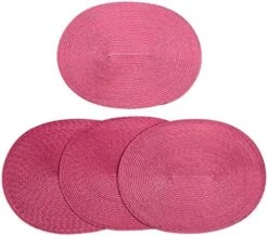 London Woven Spiral Table Placemats 16.9 X 13 Inches Oval Set Of 4 Non-Slip Dining Red -Generic Furniture Shop 517C7y3vPHL. AC