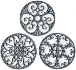 Silicone Trivet Mat - Non-Slip & Heat Resistant Kitchen Hot Pads For Countertops & Table - Kitchen Trivets For Hot Dishes & Cookware - Hot Pot Holder For Pots & Pans - Turquoise,Set Of 3 -Generic Furniture Shop 517HXTXhmL. AC