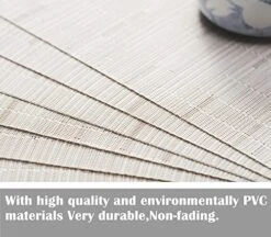 Placemats Set Of 4 Washable Heat-Resistant Non Slip Braided Table Mats Woven PVC Vinyl Kitchen Dining Patio Table Place Mats For Dinner Parties BBQs Indoor And Ourdoor Use.18"x12"(Bamboo-Beige) 18 Placemats Set Of 4 Washable Heat-Resistant Non Slip Braided Table Mats Woven PVC Vinyl Kitchen Dining Patio Table Place Mats For Dinner Parties BBQs Indoor And Ourdoor Use.18"x12"(Bamboo-Beige) -Generic Furniture Shop 517O46ij4AL