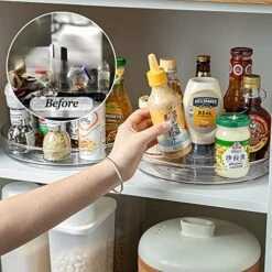 Zy Susan Turntable For Cabinet, 2 Pack 9.3 Inch Clear Lazy Susan Organizer Plastic Makeup Organizer Bathroom Jewelry Holder -Generic Furniture Shop 517TH7mgJ8L