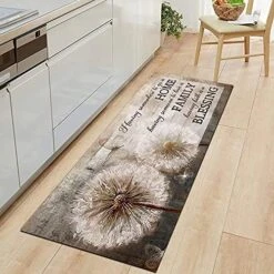 Anti-Fatigue Kitchen Rugs Blue White Flowers Dandelions Runner Rugs Non-Slip Soft Kitchen Mats Bathroom Rug Runner Doormats Carpet For Home Decor Rustic Doormat For Indoor Outdoor 60"x24" -Generic Furniture Shop 517hn2U7L5S. AC