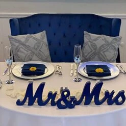 Large Mr And Mrs Sign Wedding Table Decorations, Mr & Mrs Letters Display Stand Figures For Sweetheart Table, Photo Props, Wedding Decorations, Anniversary Wedding Shower Gift (Royal Blue) -Generic Furniture Shop 517kIvyK7xL. AC