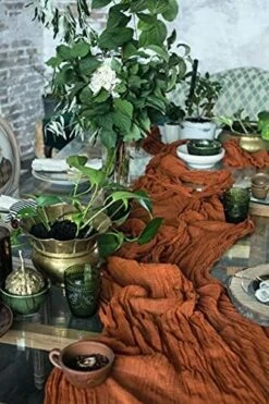 Table Runner 25x170 Inches Cheesecloth Tablecloth For Romantic Wedding Rustic Boho Style Natural Elegant Gauze Decor (Light Olive) -Generic Furniture Shop 517zNIxsXL. AC