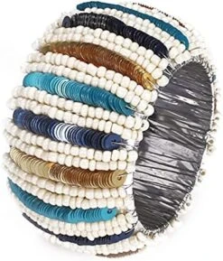 Sequin Beaded Napkin Rings Set, Handmade, Set Of 12, Beaded Napkin Holders, Hand Made By Skilled Artisans - Perfect For Parties, Any Events, Regular Home Use, Family Dinners, Holidays- Red Multi -Generic Furniture Shop 518EnDBuM7S. AC