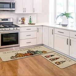 Artoid Mode Home Sweet Home Gnome Pumpkin Decorative Kitchen Mats Set Of 2, The Kitchen Is The Heart Of The Home Seasonal Fall Holiday Party Vintage Low-Profile Floor Mat - 17x29 And 17x47 Inch 10 Artoid Mode Home Sweet Home Gnome Pumpkin Decorative Kitchen Mats Set Of 2, The Kitchen Is The Heart Of The Home Seasonal Fall Holiday Party Vintage Low-Profile Floor Mat - 17x29 And 17x47 Inch -Generic Furniture Shop 518PIWf2VzL