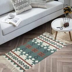 COZRAKON Buffalo Plaid Rugs Cotton Red And Black Check Rug 27.5 X 43 Inches, Hand-Woven Indoor Outdoor Area Rug For Welcome Door Mat, Front Porch, Kitchen, Entry Way, Living Room, Farmhouse -Generic Furniture Shop 518ajdP2EzL. AC