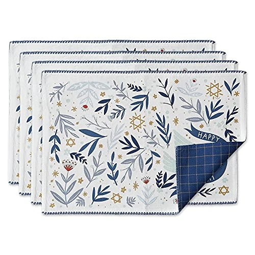 Hanukkah Tabletop Decoration Festival Of Lights Celebration Décor, Placemat Set, 20x20, Dove, 4 Piece 1 Hanukkah Tabletop Decoration Festival Of Lights Celebration Décor, Placemat Set, 20x20, Dove, 4 Piece
