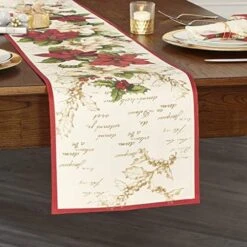 Red And White Poinsettia Holiday Fabric Placemats, Christmas Mats For Table Decor, 13 Inches X 19 Inches, Set Of 4 -Generic Furniture Shop 519Iie9V9vL. AC