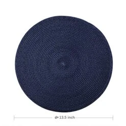 Round Placemats, Crossweave Heat Resistant Woven Round Place Mats Diameter 13.5 Inch For Kitchen Table Set Of 6 (Nautical Blue) -Generic Furniture Shop 519LrYSzJpL