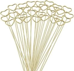 30 Pcs Metal Floral Place Card Holder, 13.4 Inch Table Number Holders Heart Shape Flower Pick Clips For Floral Arrangement, Golden Card Holder Stick For Wedding And Party -Generic Furniture Shop 519jluW0IgL. AC