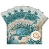 Sea Turtle Placemats Set Of 4, Ocean Animal Nautical Themed Heat Resistant Placemat Washable Cotton Linen Table Mats Retro Party Holiday Decorations For Home Kitchen Dining Table Outdoor Indoor
