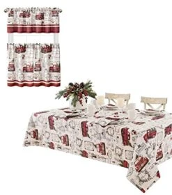Pine Hill Christmas Tree Farm Fabric Holiday Tablecloth - Nostalgic Retro Christmas Farm Truck Print No Iron And Stain Resistant Fabric Tablecloth, 52” X 70” Oblong/Rectangle -Generic Furniture Shop 519snC12IFL